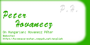 peter hovanecz business card